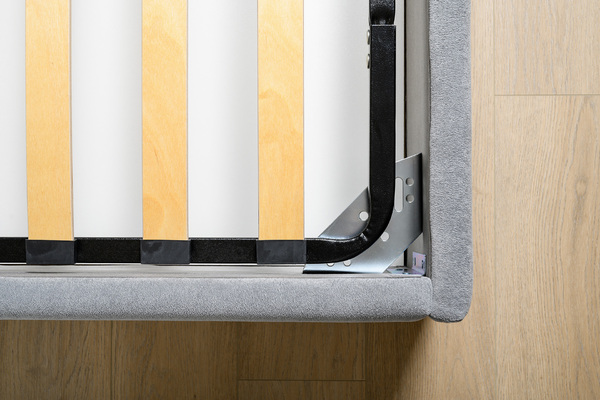 Кровать Марион 180 велюр OCEAN 023 серый с ортопедическим основанием и подъемным механизмом (спальное место 180 х 200)