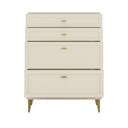 Комод Марион 16.249 слоновая кость С341 PE, слоновая кость 6898 ПВХ, белый PE шагрень